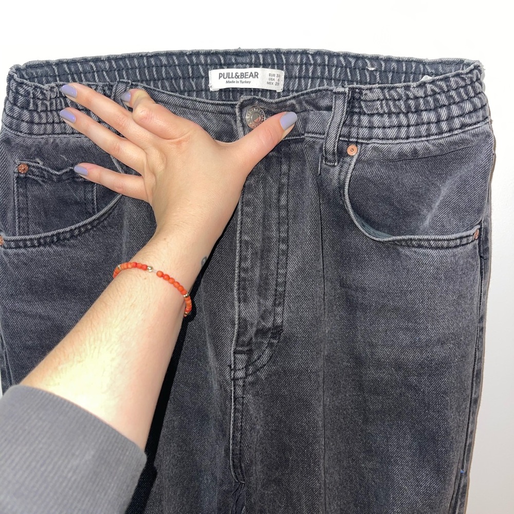 Pull&Bear Women's Dark Gray High Rise Jeans